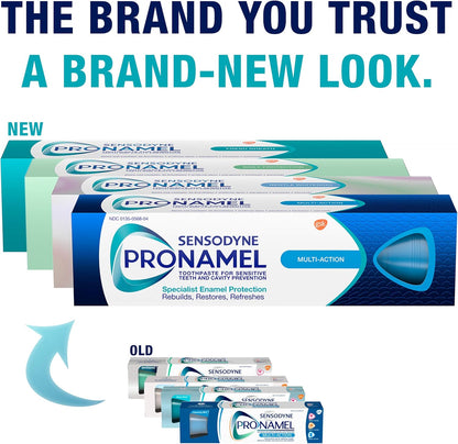 Sensodyne Pronamel Daily Protection Enamel Toothpaste for Sensitive Teeth - Mint Essence, 4 oz (Pack of 3) to Re-mineralize Acid-Weakened Enamel in Your Self-Care Routine