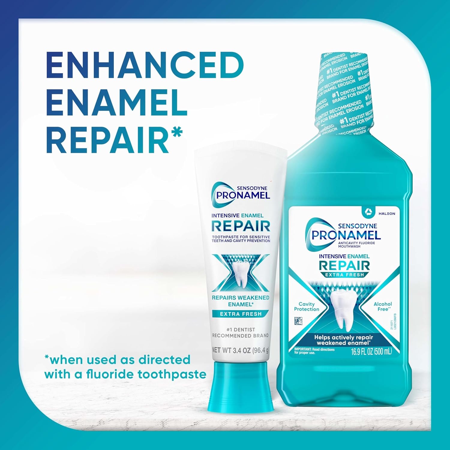 Sensodyne Pronamel Intensive Enamel Repair Rinse – Premium Self-Care Gift for Sensitive Smiles, Extra Fresh 16.9 fl oz 3 Pack