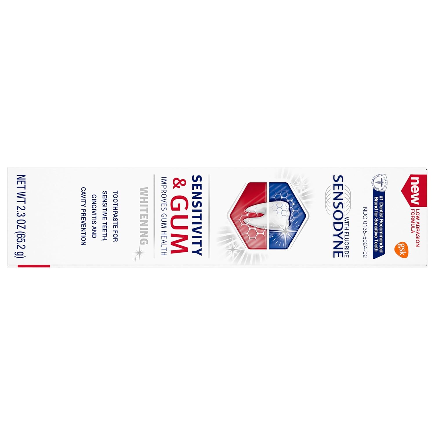 Sensodyne Sensitivity & Gum Toothpaste for Sensitive Teeth – Mindful Brushing Routine with Gum Care and Gentle Whitening, 2.3 oz (Pack of 2)