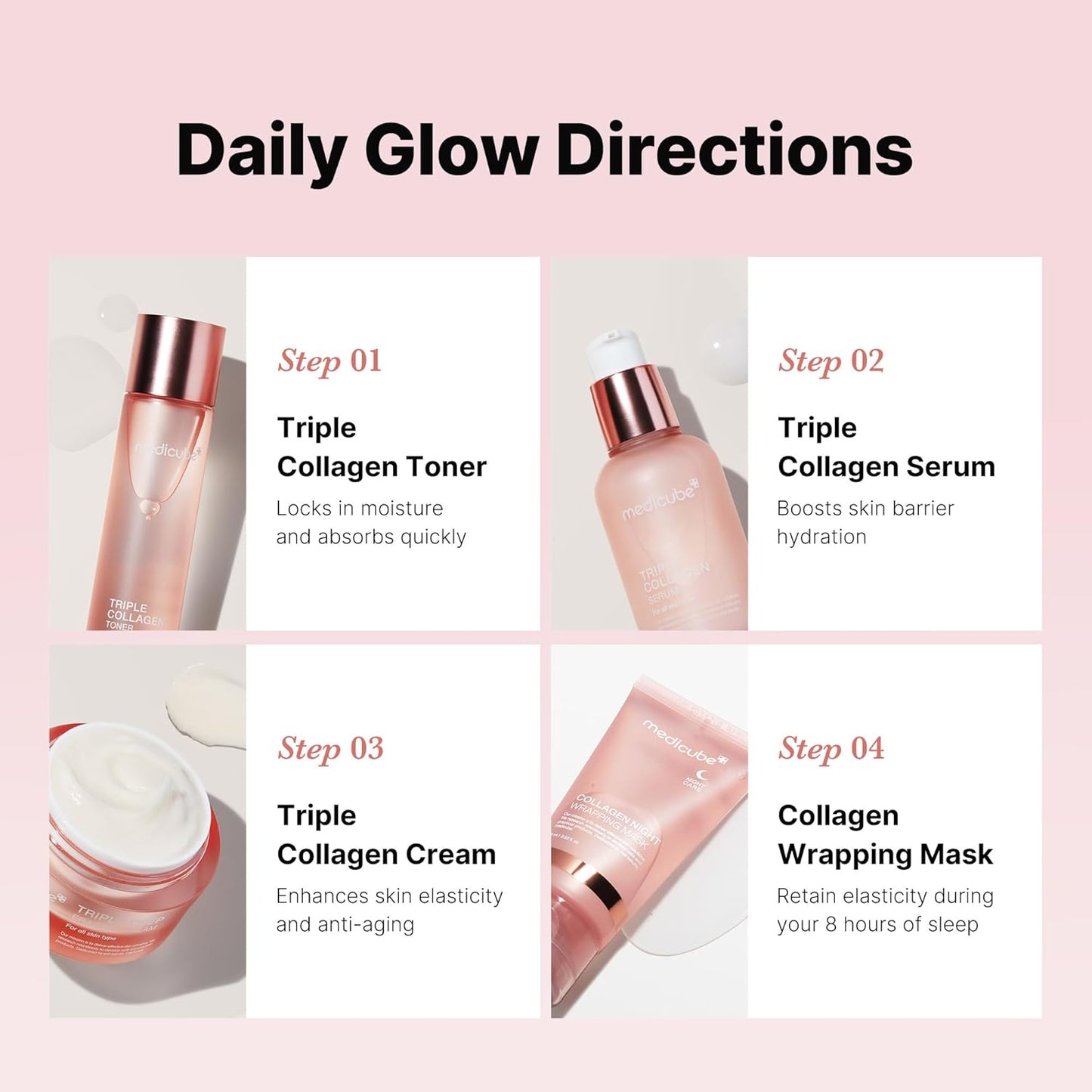 serum combines collagen, elastin, and hyaluronic acid for deep penetration