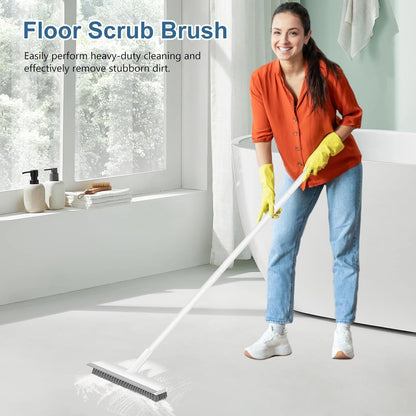 SetSail All in One Floor Scrub Brush with Scraper, Single Tool Replacement for Multiple Cleaning Brushes in Bathroom Kitchen Garage