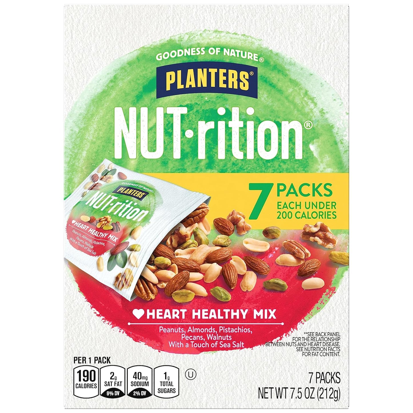 seven individually sealed 1.07 oz pouches for single-serve portion control