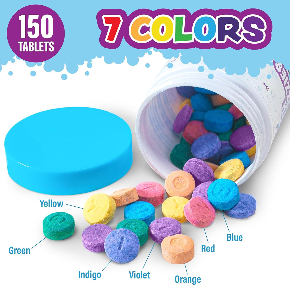seven rainbow colors: red, orange, yellow, green, blue, indigo, and violet
