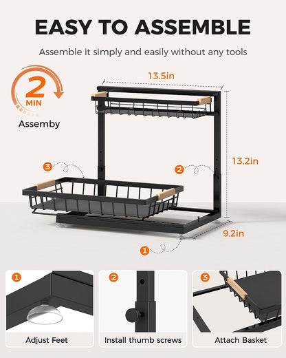 Sevenblue 2-Tier Organizer – Keep Daily Essentials Visible and Within Reach for Efficient Routines