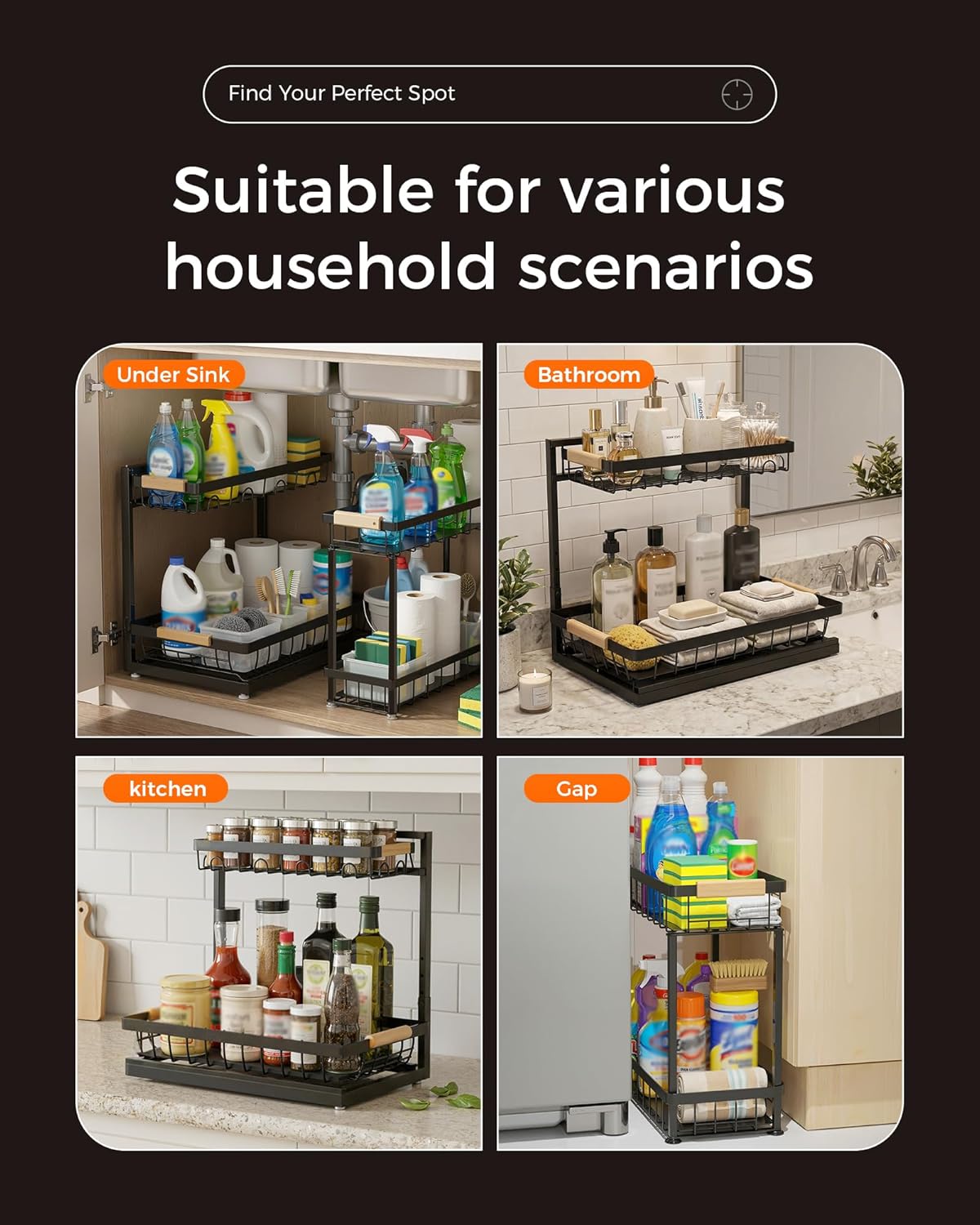 Sevenblue 2-Tier Organizer – Keep Daily Essentials Visible and Within Reach for Efficient Routines