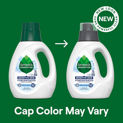 Seventh Generation Fragrance-Free Laundry Detergent for Allergy-Prone Households, Dermatologist-Tested Plant-Based