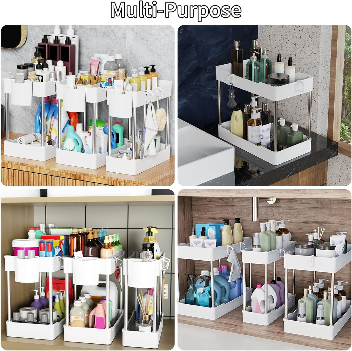 SevilleSky Kitchen and Bathroom Organizer – Doubles Usable Space for Smoother Daily Tasks