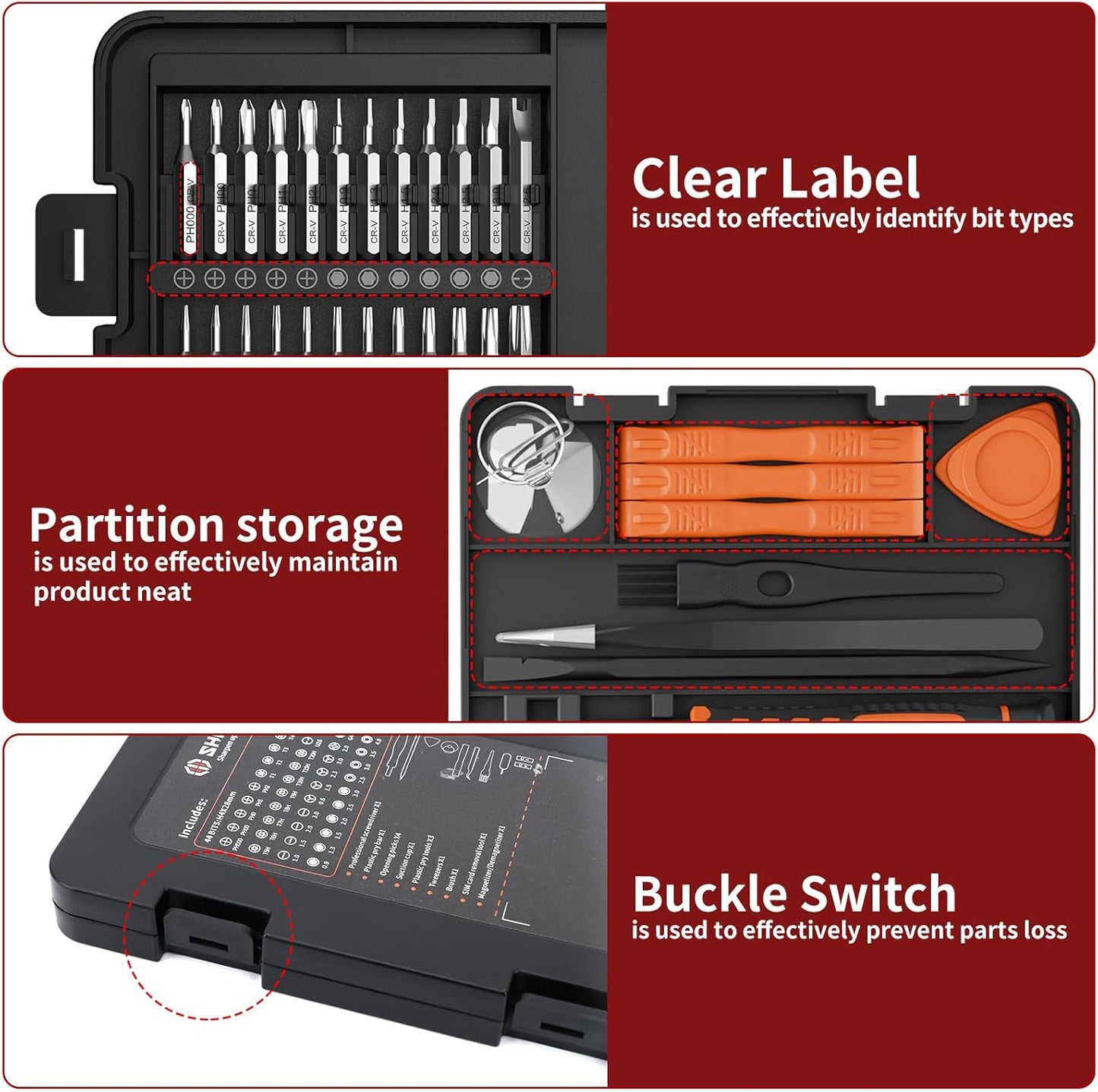 SHARDEN 58 in 1 Precision Screwdriver – Portable Repair Kit for Camping Trips and Field Fixes