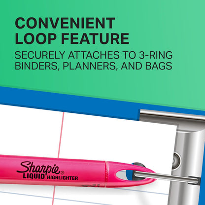 Sharpie Liquid Highlighters, Chisel Tip, 5 Pack – Desk Essential for Students and Professionals Organizing Tasks and Deadlines