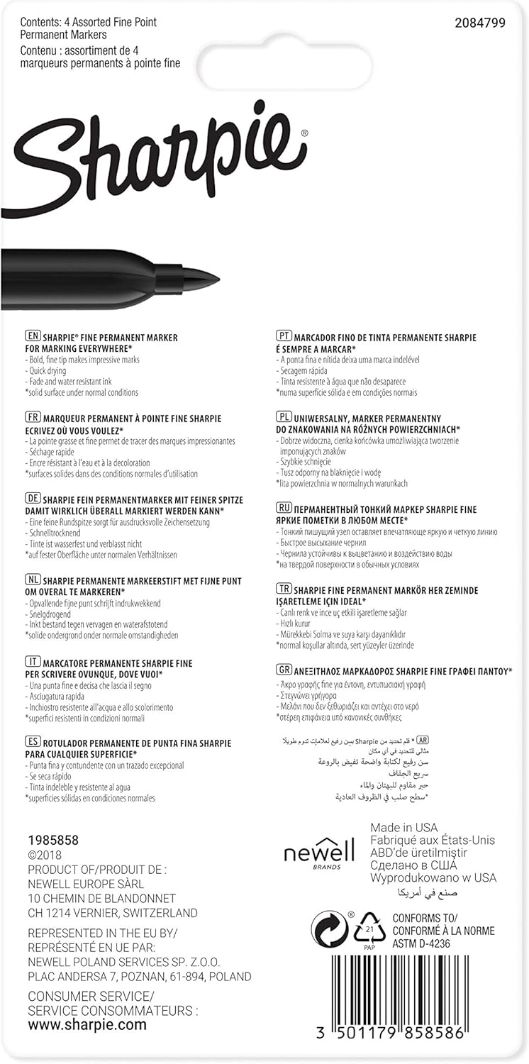 Sharpie Permanent Markers Fine Tip – Productivity Boost for Mailroom, Conference Room, and Work-from-Home Setups