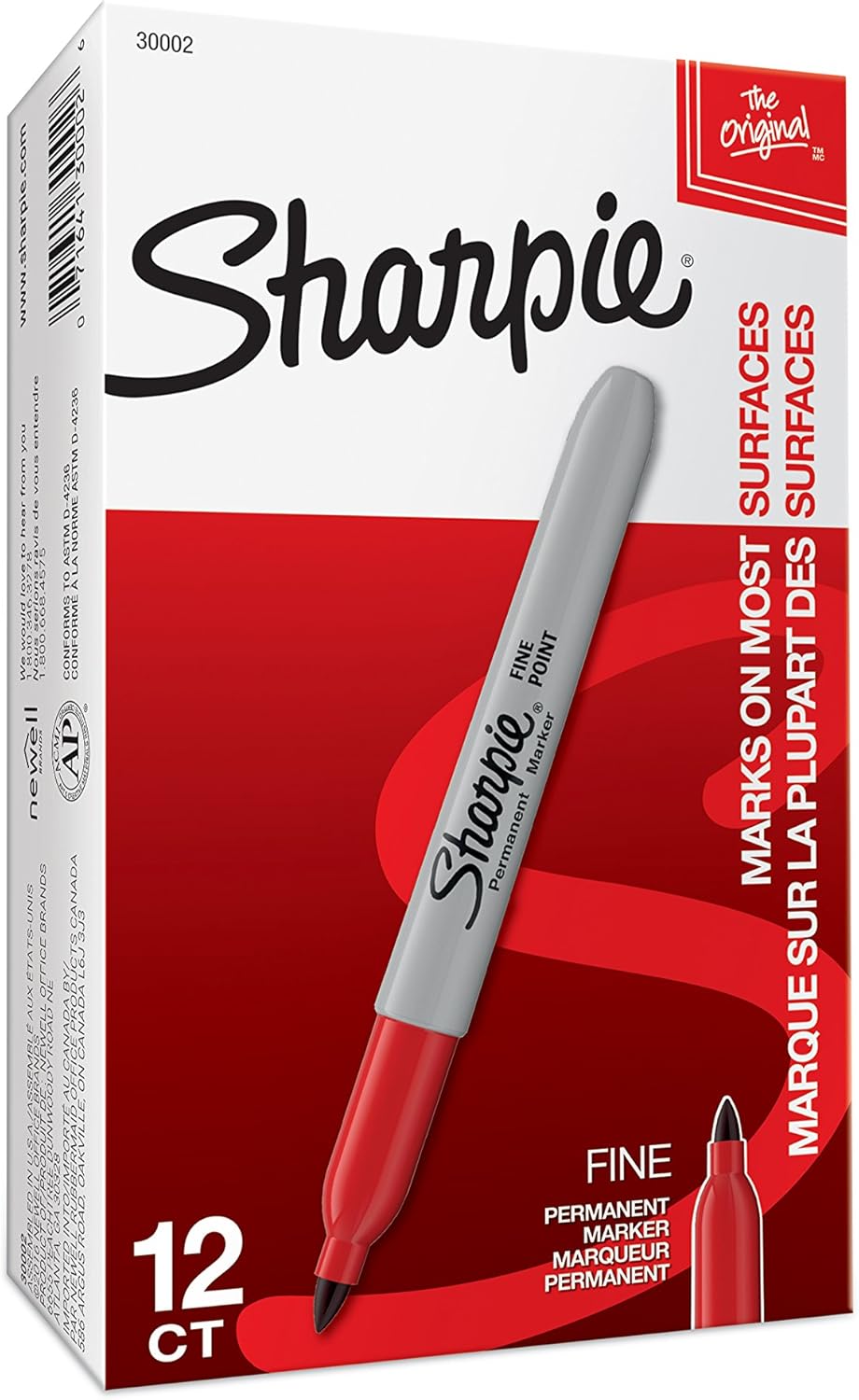 Sharpie Permanent Markers Fine Tip Red 12 Count – Office Desk Supplies for Labeling File Folders and Bins