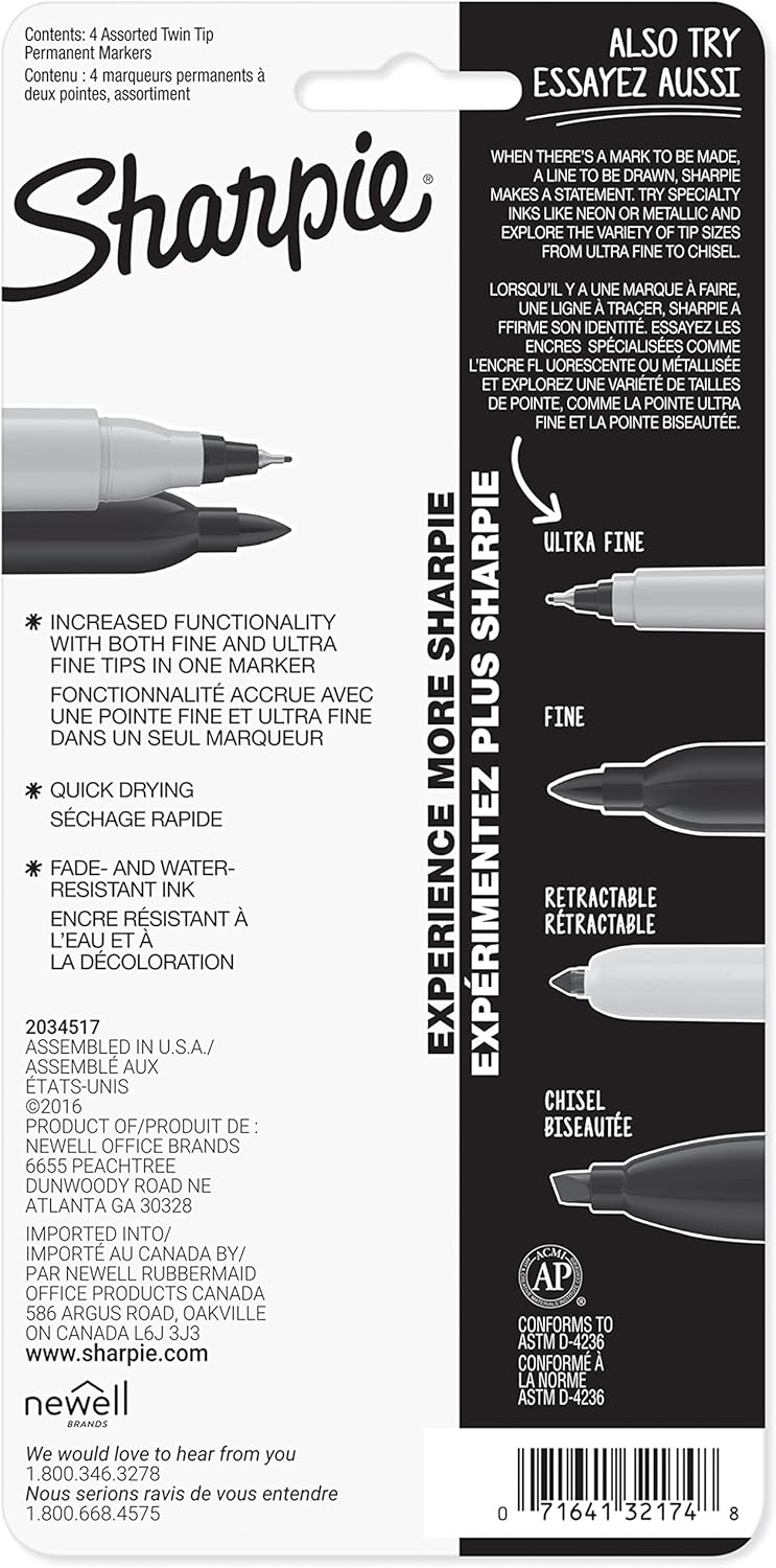 Sharpie Twin Tip Markers – Home Office Essentials for Shipping Labels, Notes & Quick Annotations
