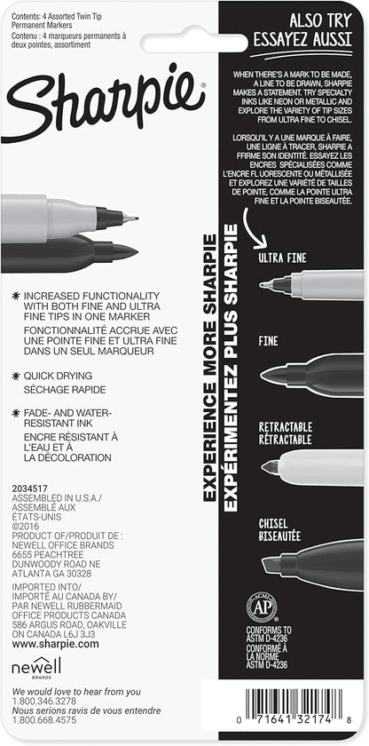 Sharpie Twin Tip Markers – Home Office Essentials for Shipping Labels, Notes & Quick Annotations