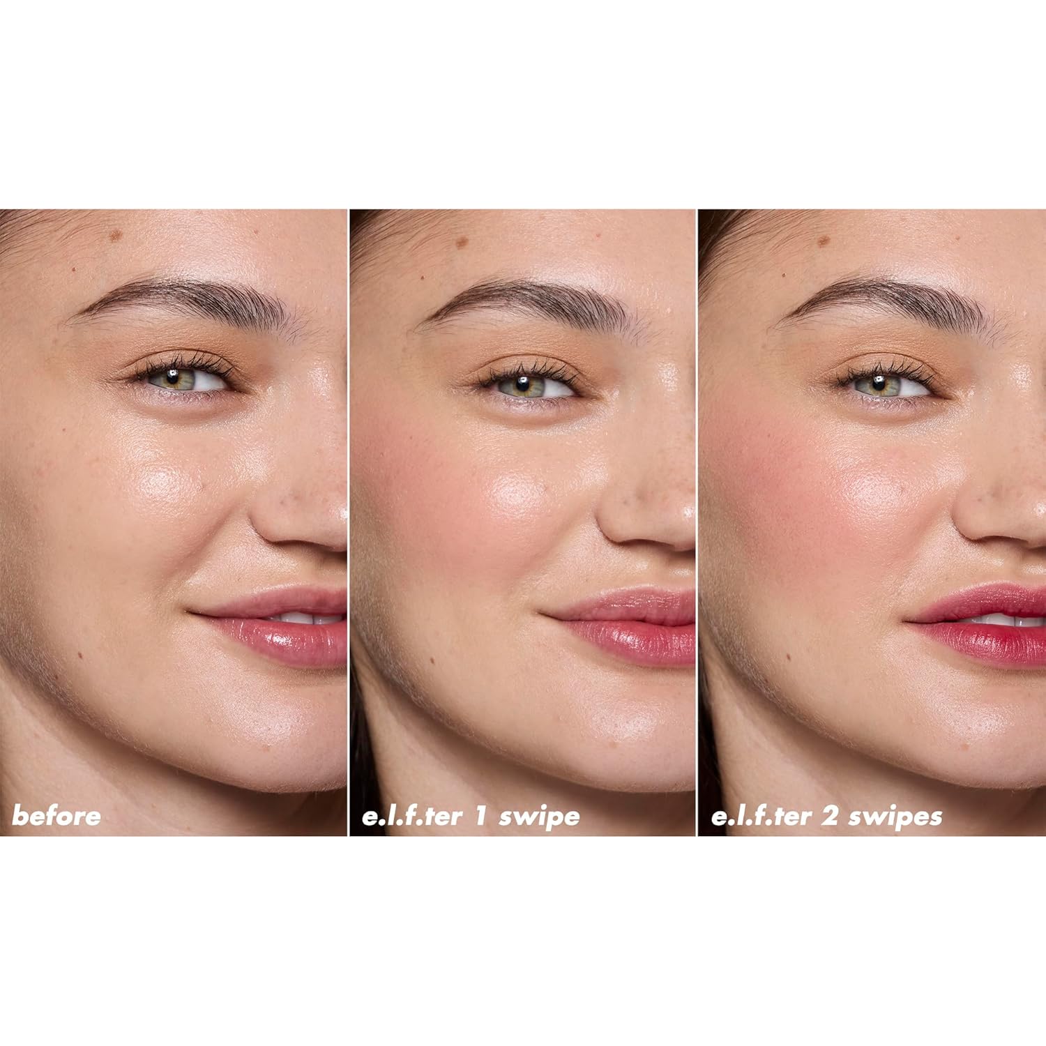 sheer natural flush finish suitable for 'no-makeup' looks