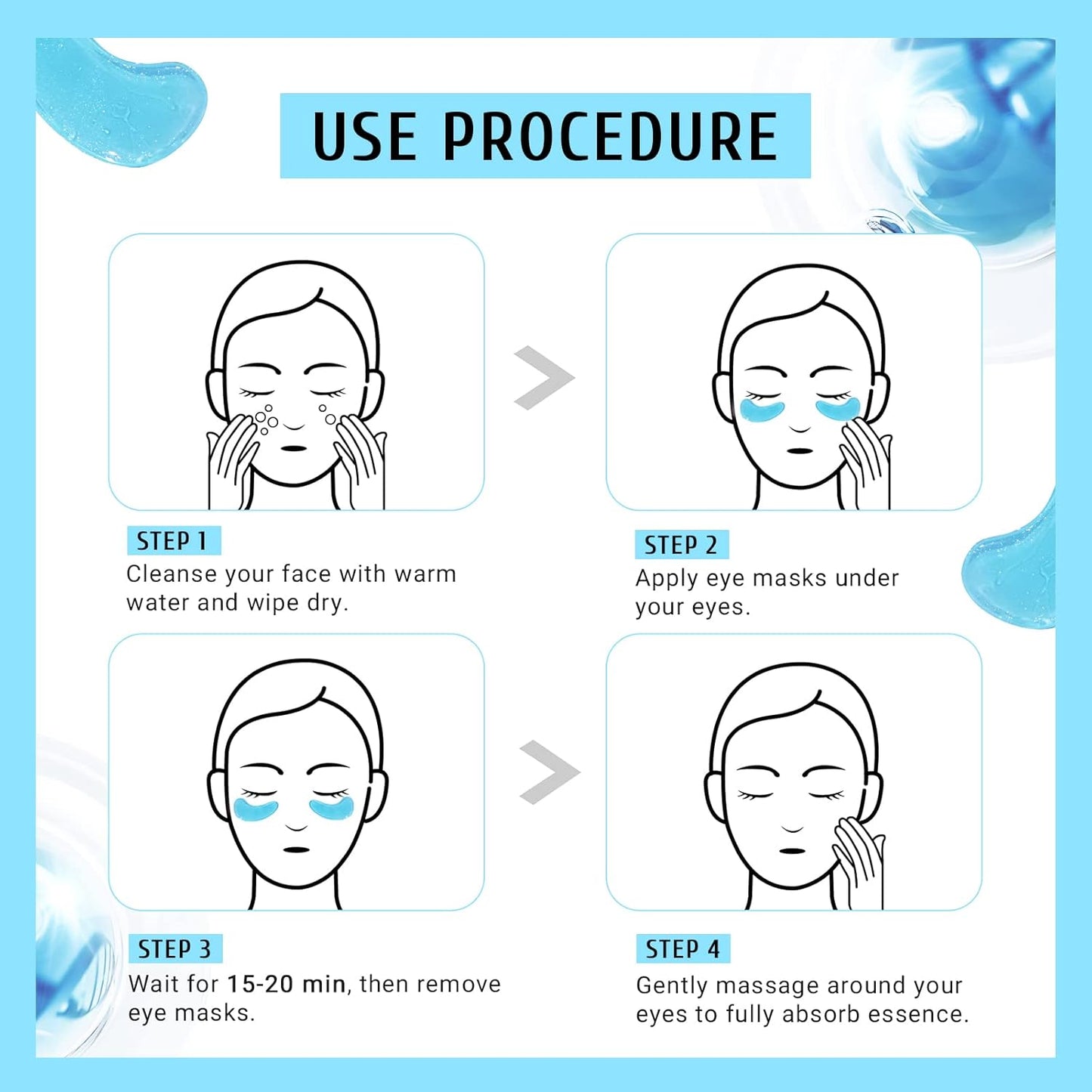 sheet-mask form factor designed for 15–20 minute wear with simple peel-off and post-use massage