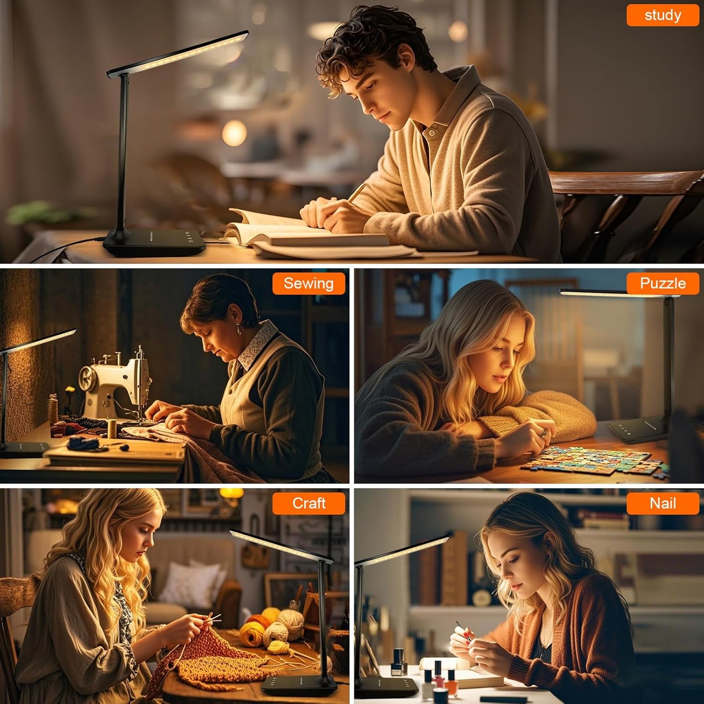 shinelife LED Desk Lamp – Eye-Caring Flicker-Free Light for Late-Night Reading and Wind-Down Routine