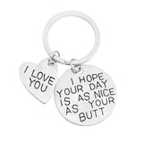 ShiQiao Spl I Hope Your Day Is As Nice As Your Butt Keychain – Funny Birthday Gift for Her, Cheeky Keyring for Mom