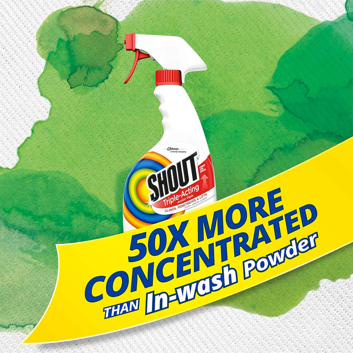 Shout Active Enzyme Laundry Stain Remover Spray – Quick Pre-Treat Spray for Working Professionals and Home Office Wardrobes