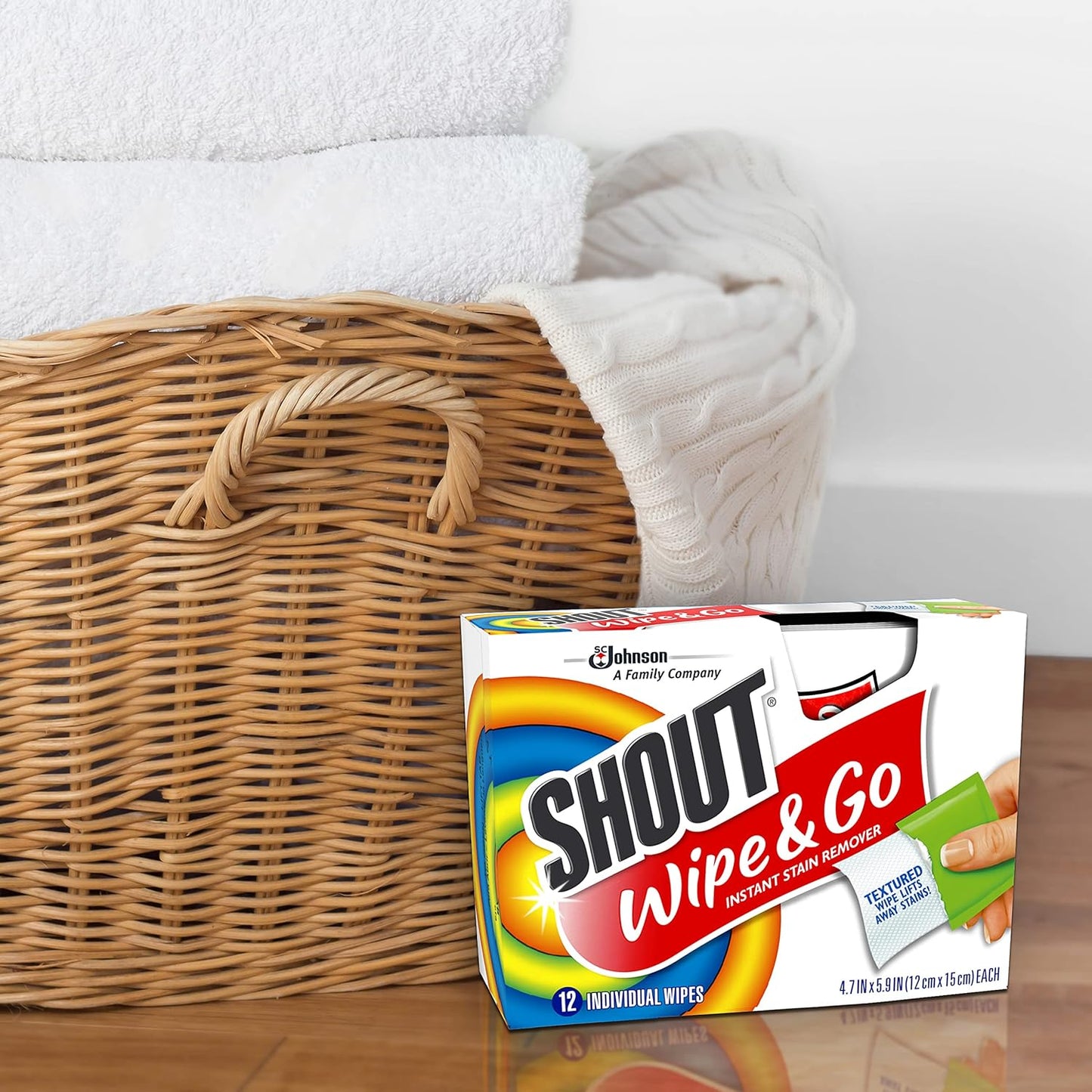 Shout Wipes Instant Stain Remover Wipes – Briefcase-Friendly Spot Treatment for Busy Workdays