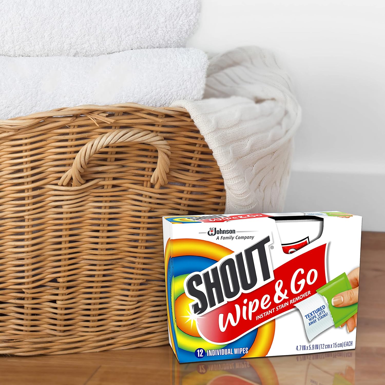 Shout Wipes Instant Stain Remover Wipes – Briefcase-Friendly Spot Treatment for Busy Workdays
