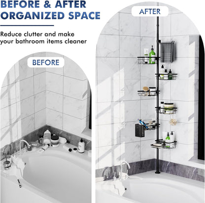Shower Caddy Organizer Tension Pole – Gift Ready Bathroom Upgrade for Friends Who Just Renovated or Downsized