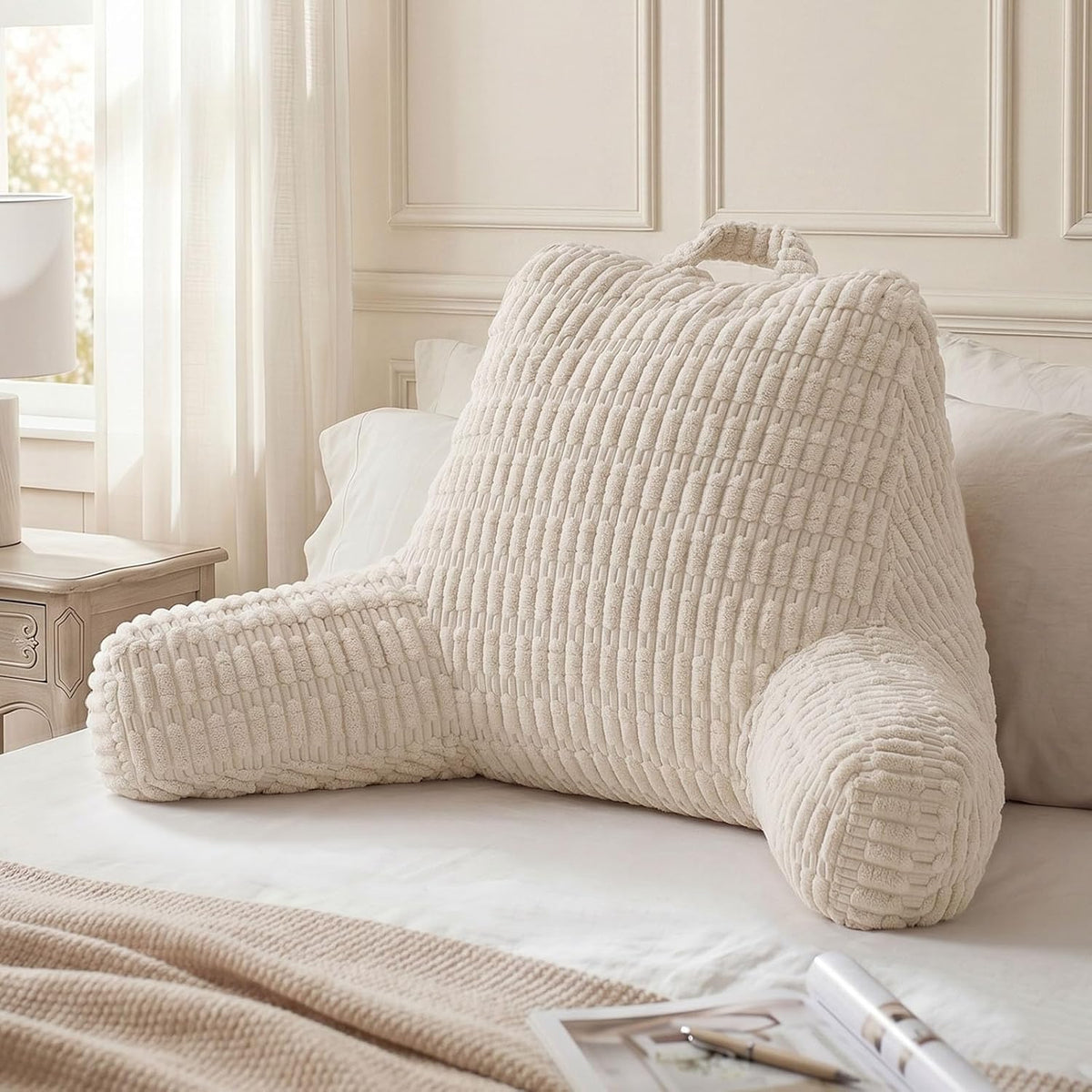 shredded memory foam fill (polyurethane) with inner zipper for customizable firmness