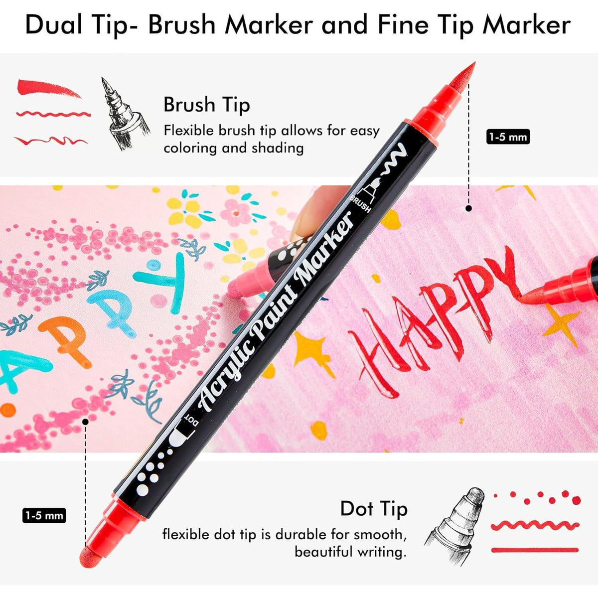 Shuttle Art Dual Tip Paint Pens 28 Pack – Desk Friendly Art Markers for Focus Rituals Mindful Lettering and Creative Breaks