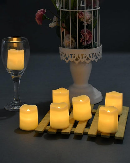 SHYMERY Flameless Votive Candles 24 Pack Flickering LED Tea Lights for Her Housewarming Gift and Birthday Present Women