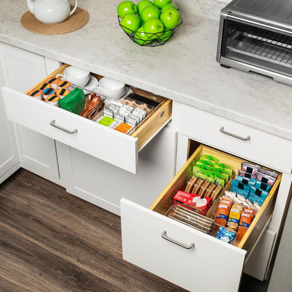 side handle for one-handed pull-out access from shelves