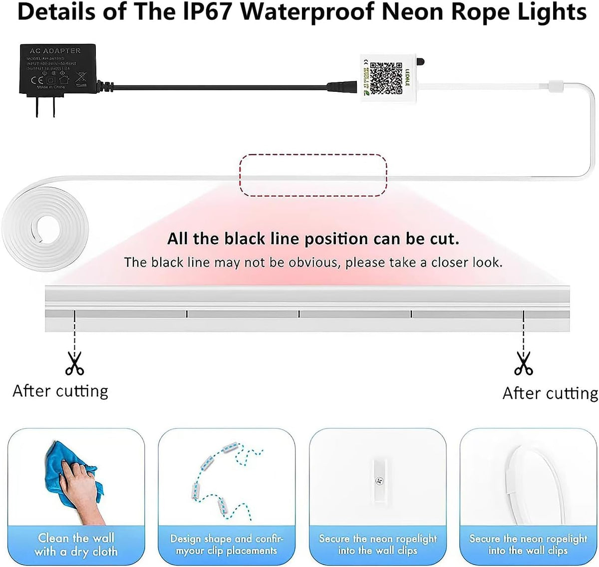 SILFU Neon Rope Lights 50FT RGB LED Strip – Cozy Bedroom Aesthetic and Living Room Accent Wall Decor