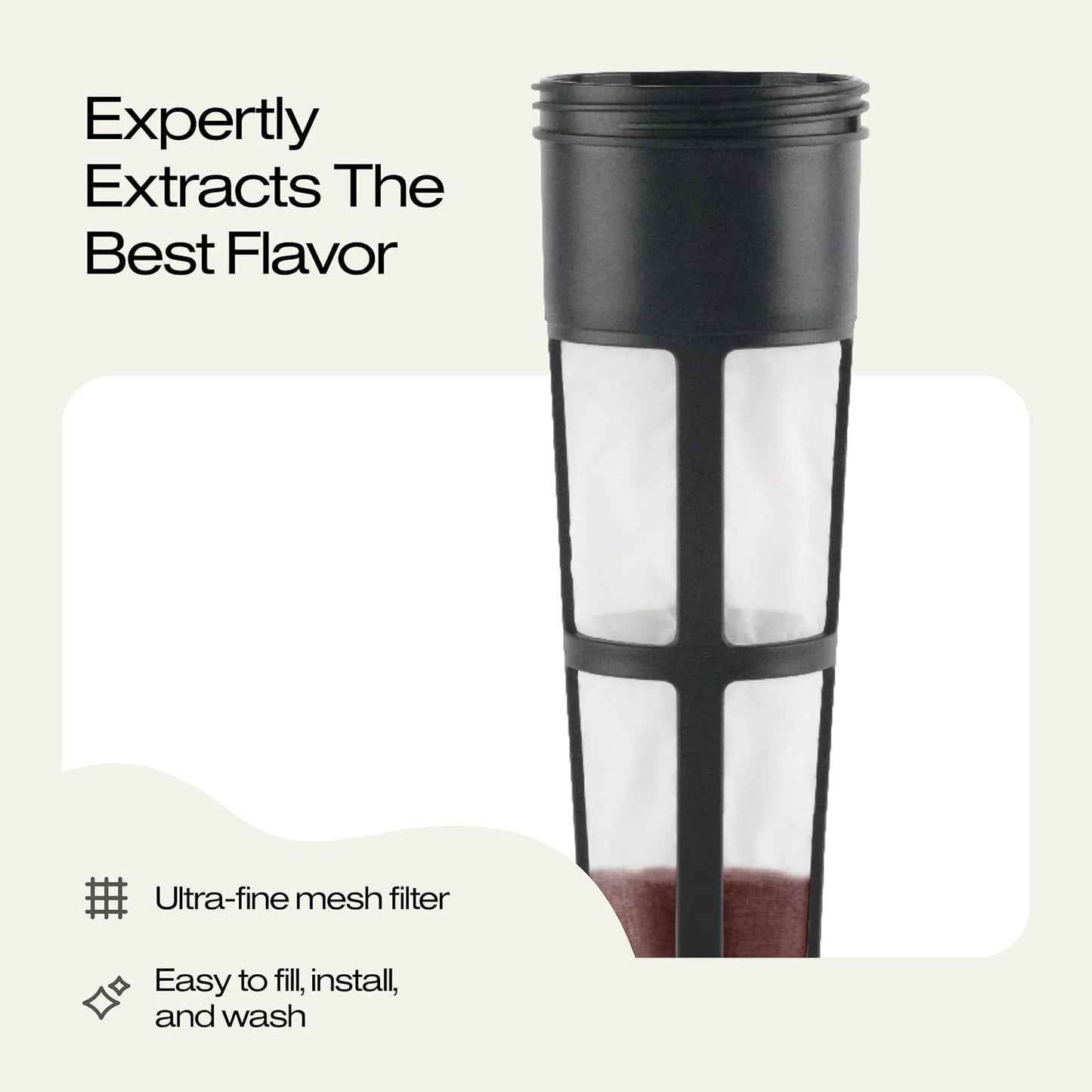 silicone easy-grip handle for controlled, comfortable pouring