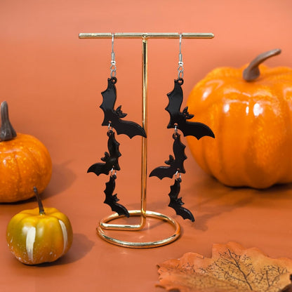 Simple Silhouette Halloween Earrings – Understated Black Acrylic Drops for Everyday Spooky Style