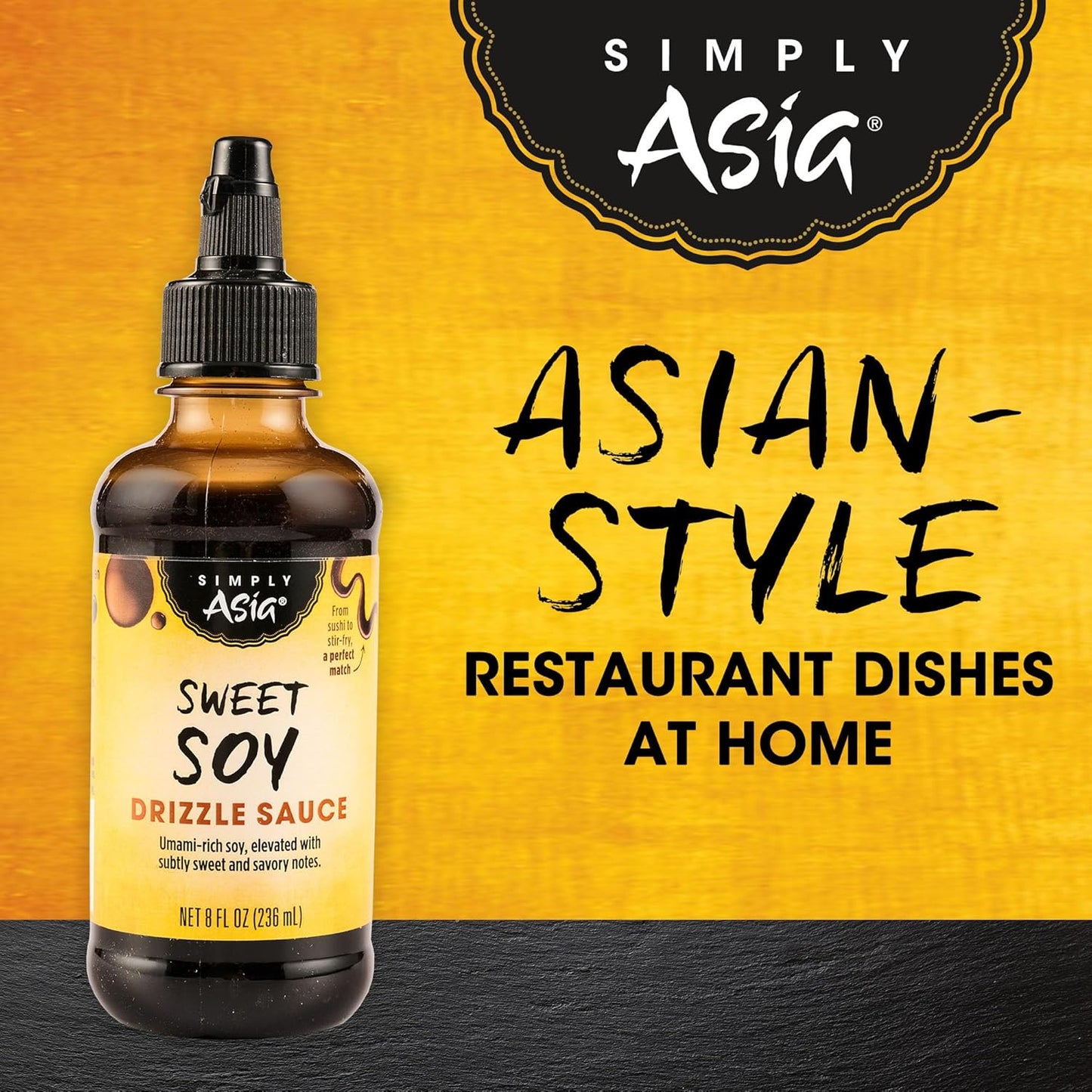 Simply Asia Sweet Soy Drizzle Sauce — Quick Flavor Shortcut for Busy Weeknight Dinners, 8 fl oz Squeeze Bottle