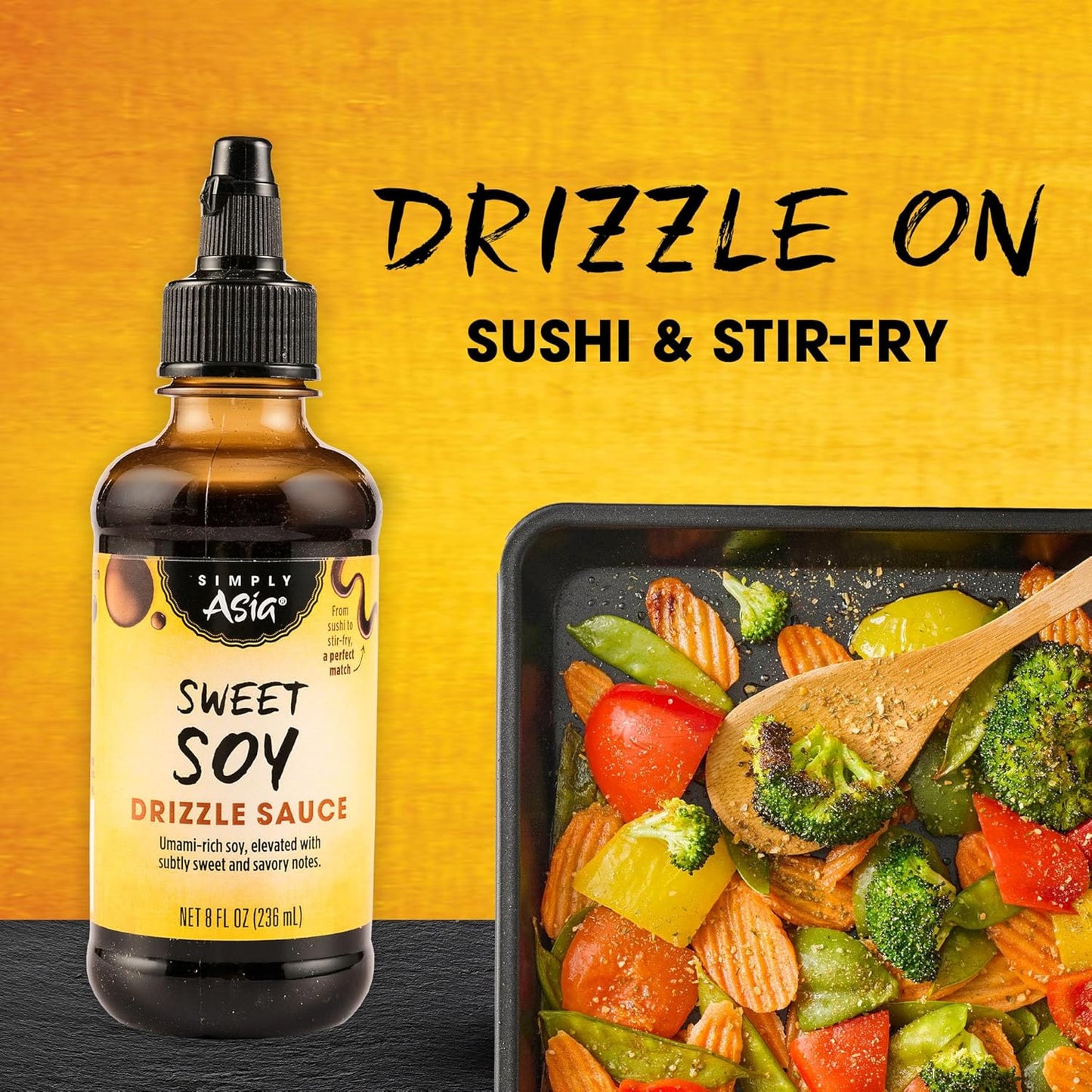 Simply Asia Sweet Soy Drizzle Sauce — Quick Flavor Shortcut for Busy Weeknight Dinners, 8 fl oz Squeeze Bottle