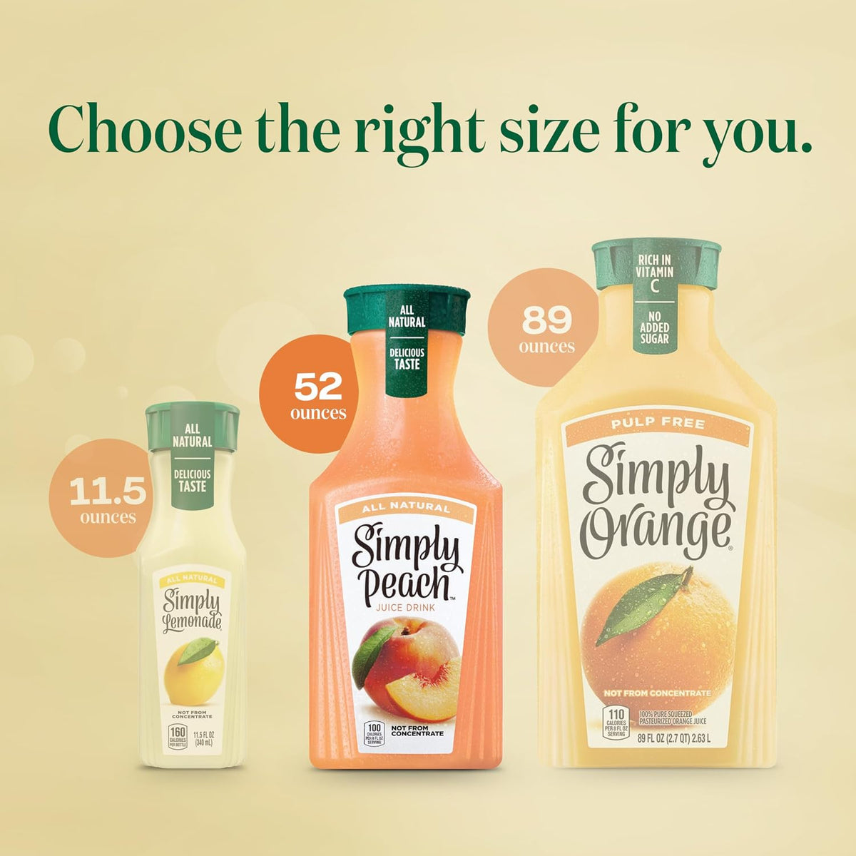 Simply Peach, Parent-Approved Peach Drink for Children and Family Meals, 52 Fl Oz Bottle