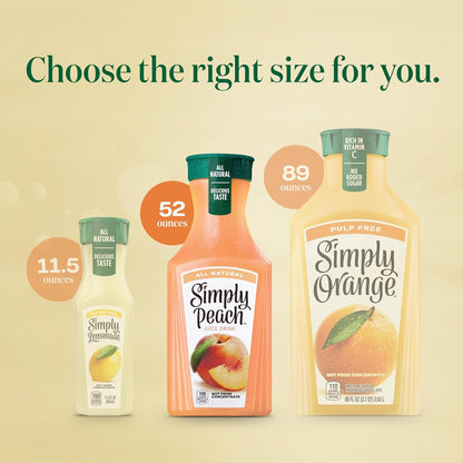 Simply Peach, Parent-Approved Peach Drink for Children and Family Meals, 52 Fl Oz Bottle