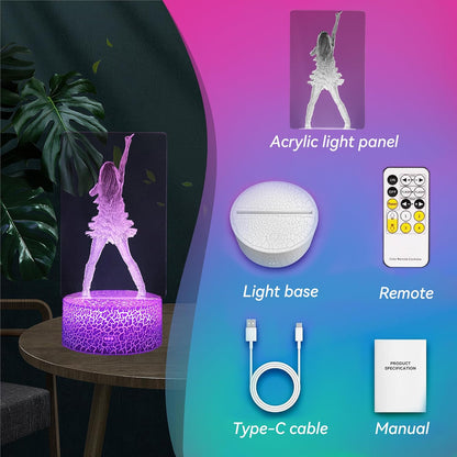 Singer Fan LED Bedside Lamp – Thoughtful Christmas Gift Idea for Tween and Teen Girls, Dimmable with Timer