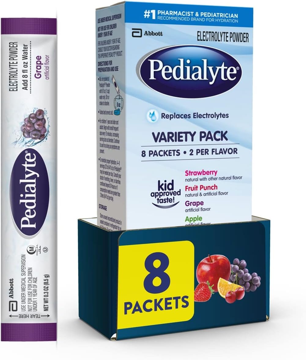 single-serve powder packet format that mixes into 8 fl oz of water