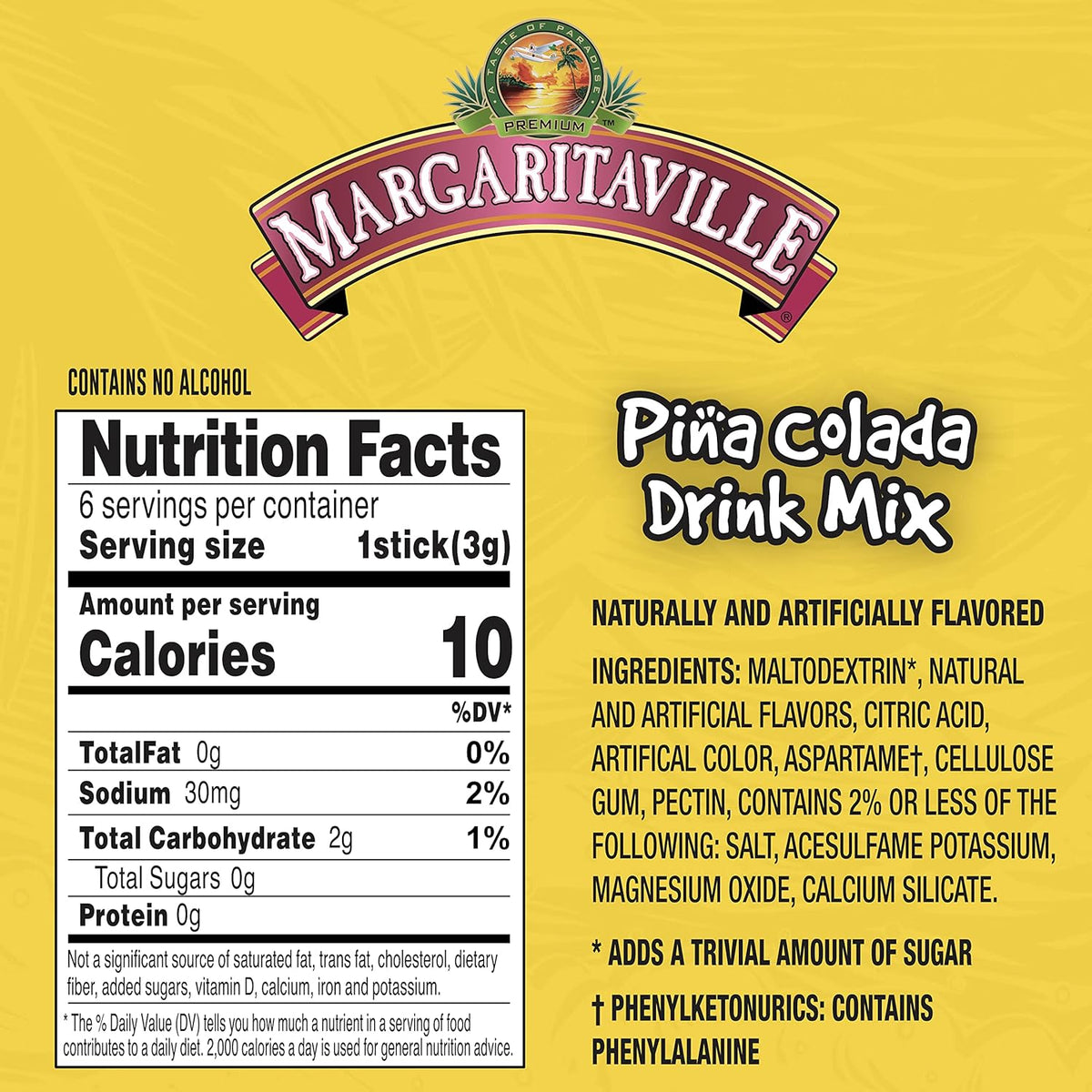 Singles To Go! Margaritaville Water Drink Mix – Housewarming Present for Non-Drinkers and Designated Drivers, 72 Count