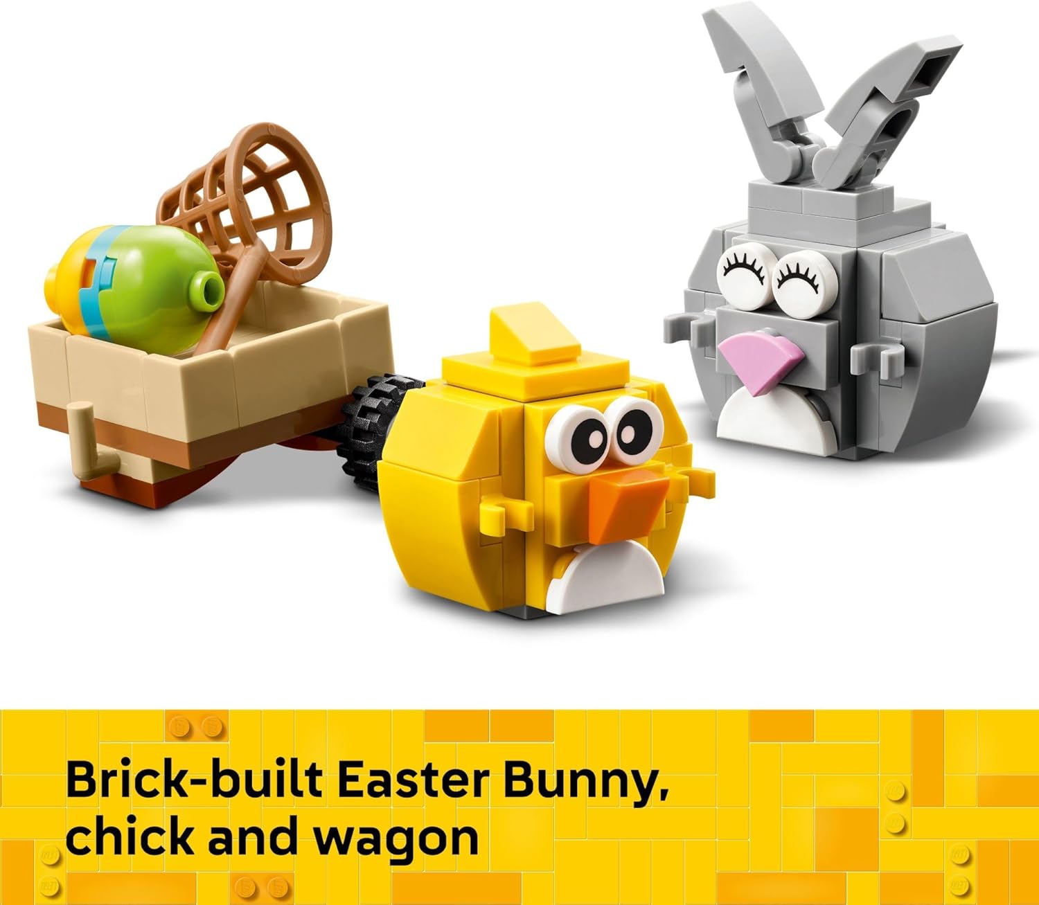 six brightly colored buildable eggs that attach to tree branches for the egg-hunt narrative