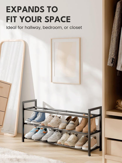 six color finishes (black, white, light grey, space grey, pink, green) and four tier sizes across 14 variants