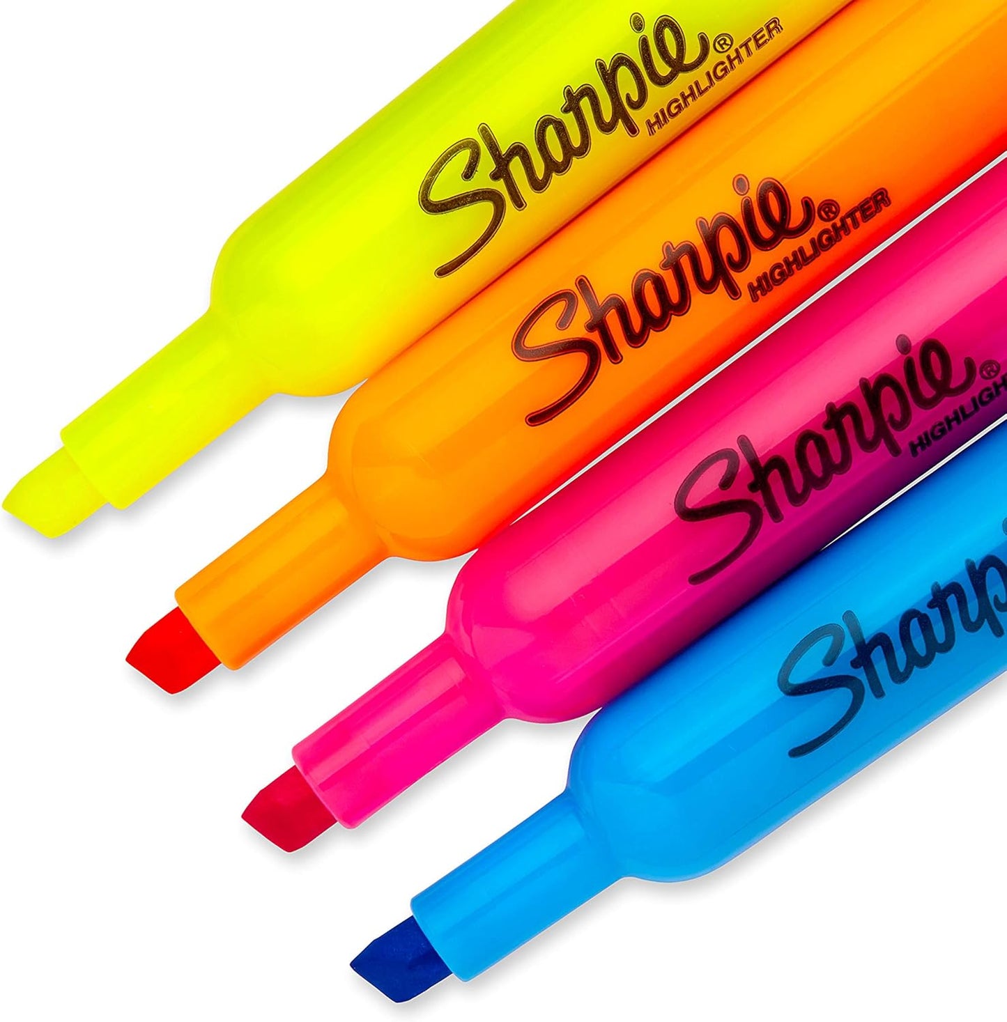 six fluorescent colors: yellow, blue, orange, and pink