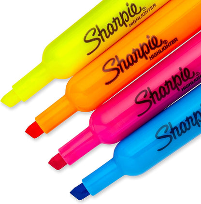 six fluorescent colors: yellow, blue, orange, and pink