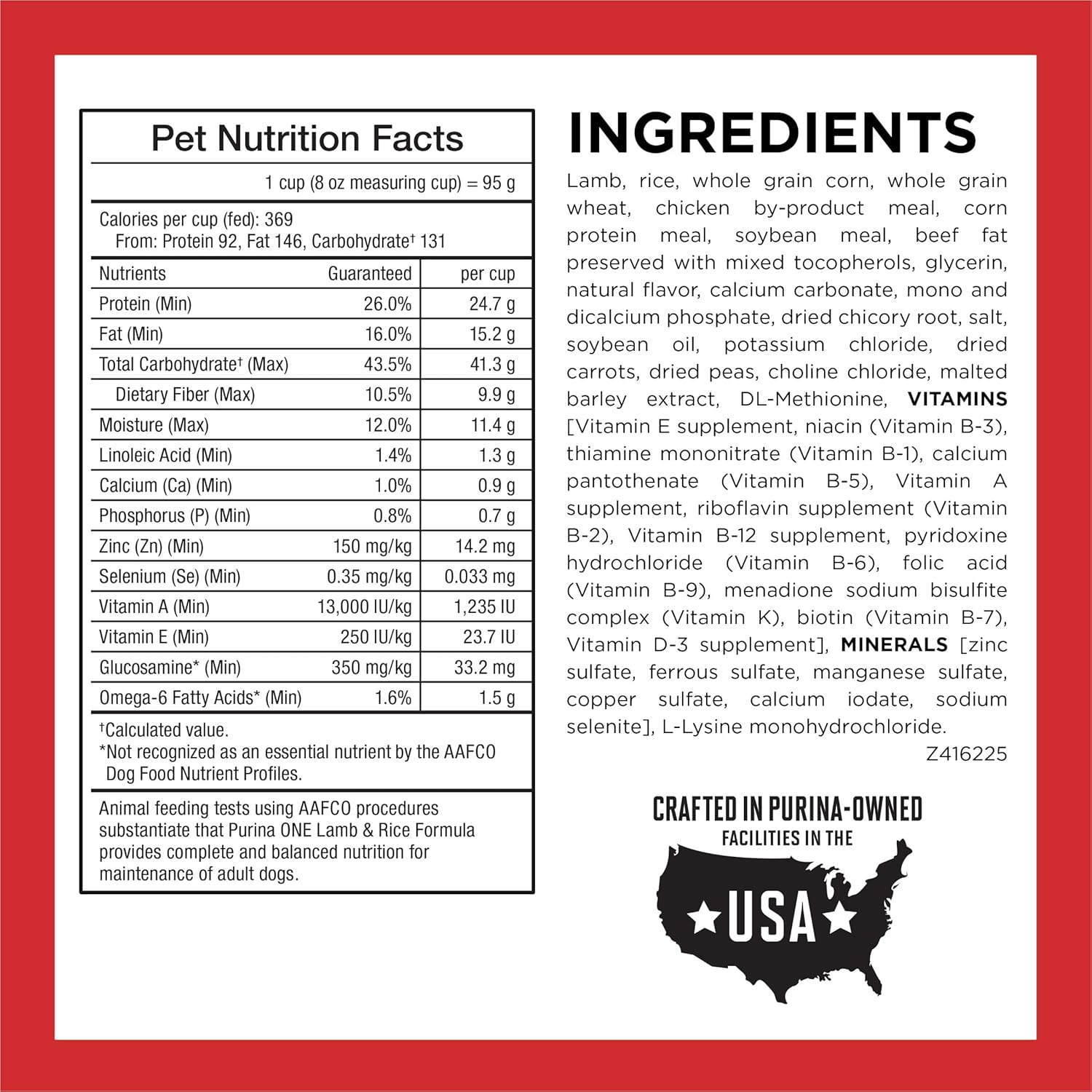 six product variants spanning two flavors (lamb & rice, chicken & rice) and four sizes (4 lb x4 pack, 8 lb, 31.1 lb, 40 lb) for trial, standard, and bulk buying