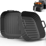 Square Silicone Air Fryer Liners for Lunchbox Prep, 2 Pack 5-6.5QT Parent-Approved Liner