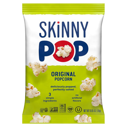 SkinnyPop Popcorn – Travel Snack for Road Trips and Car Rides, 6 Single-Serve Bags