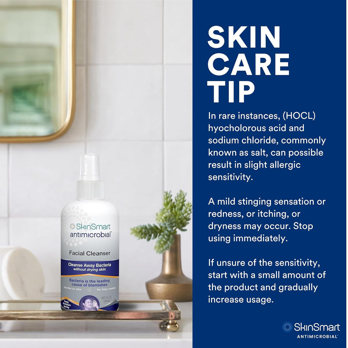 SkinSmart Facial Cleanser – Unique Gift Idea for Anyone with Sensitive, Acne-Prone Skin, 8 oz