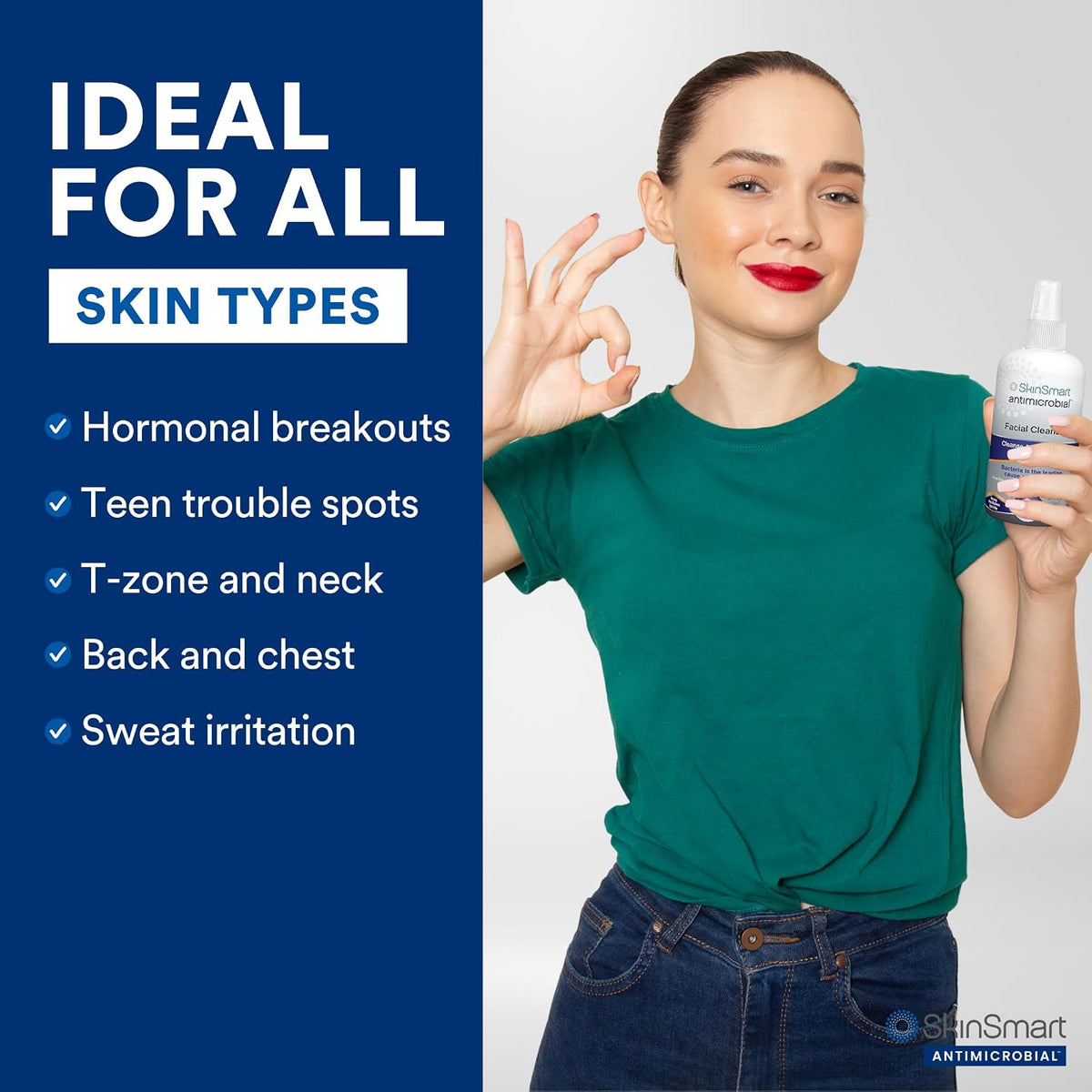 SkinSmart Facial Cleanser – Unique Gift Idea for Anyone with Sensitive, Acne-Prone Skin, 8 oz