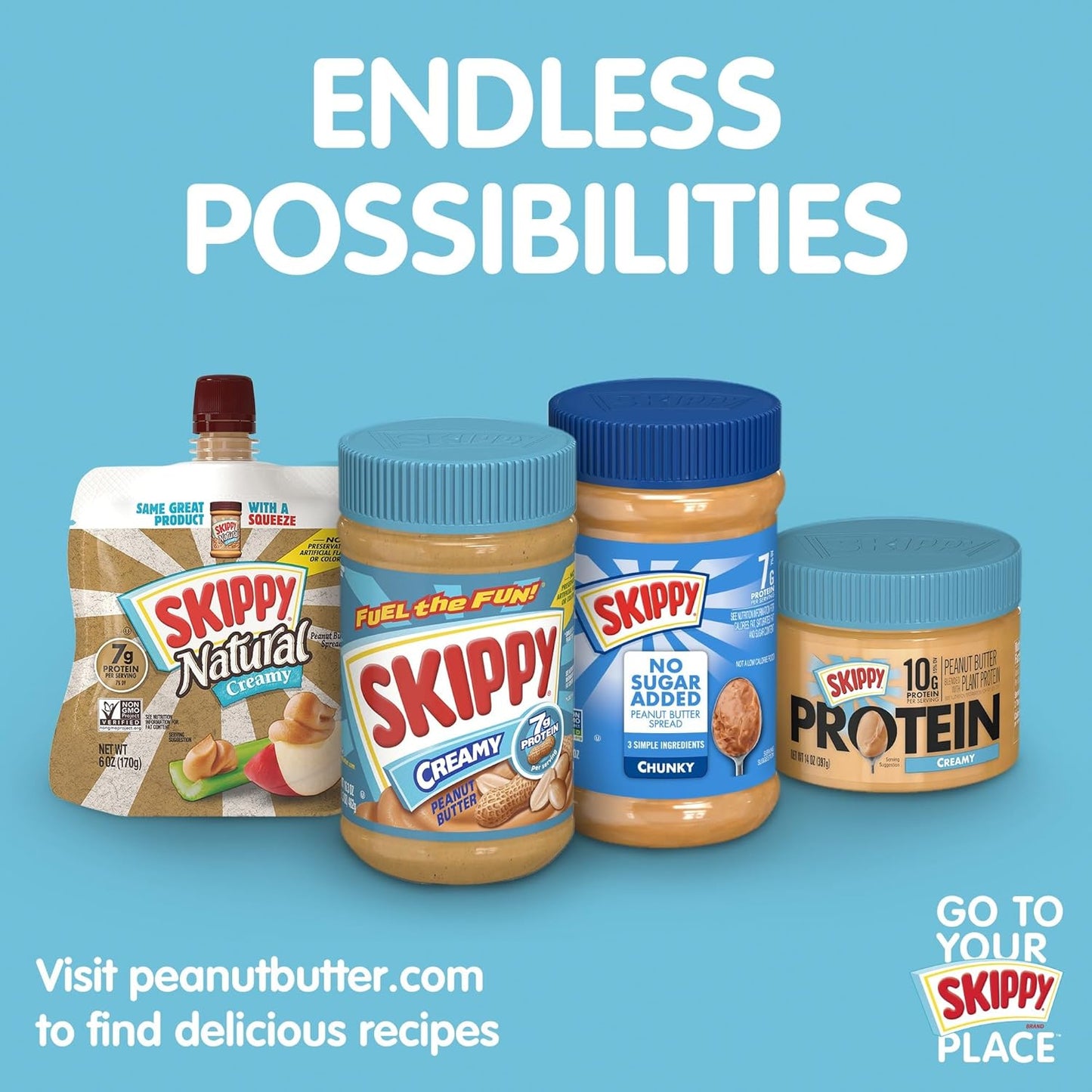 SKIPPY Natural Super Chunk Peanut Butter Spread – Lunchbox Safe Snack for Kids, School Pantry Staple, 40 oz Jar