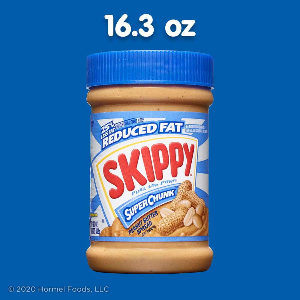 SKIPPY Reduced Fat Super Chunk Peanut Butter – 25% Less Fat Pantry Staple for Health-Conscious Meal Prep